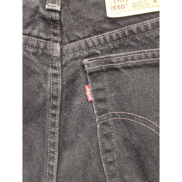 VTG Levis 550 Denim Cut Off Shorts Size 10 USA Made Red Tab Distressed Black - Picture 8 of 12